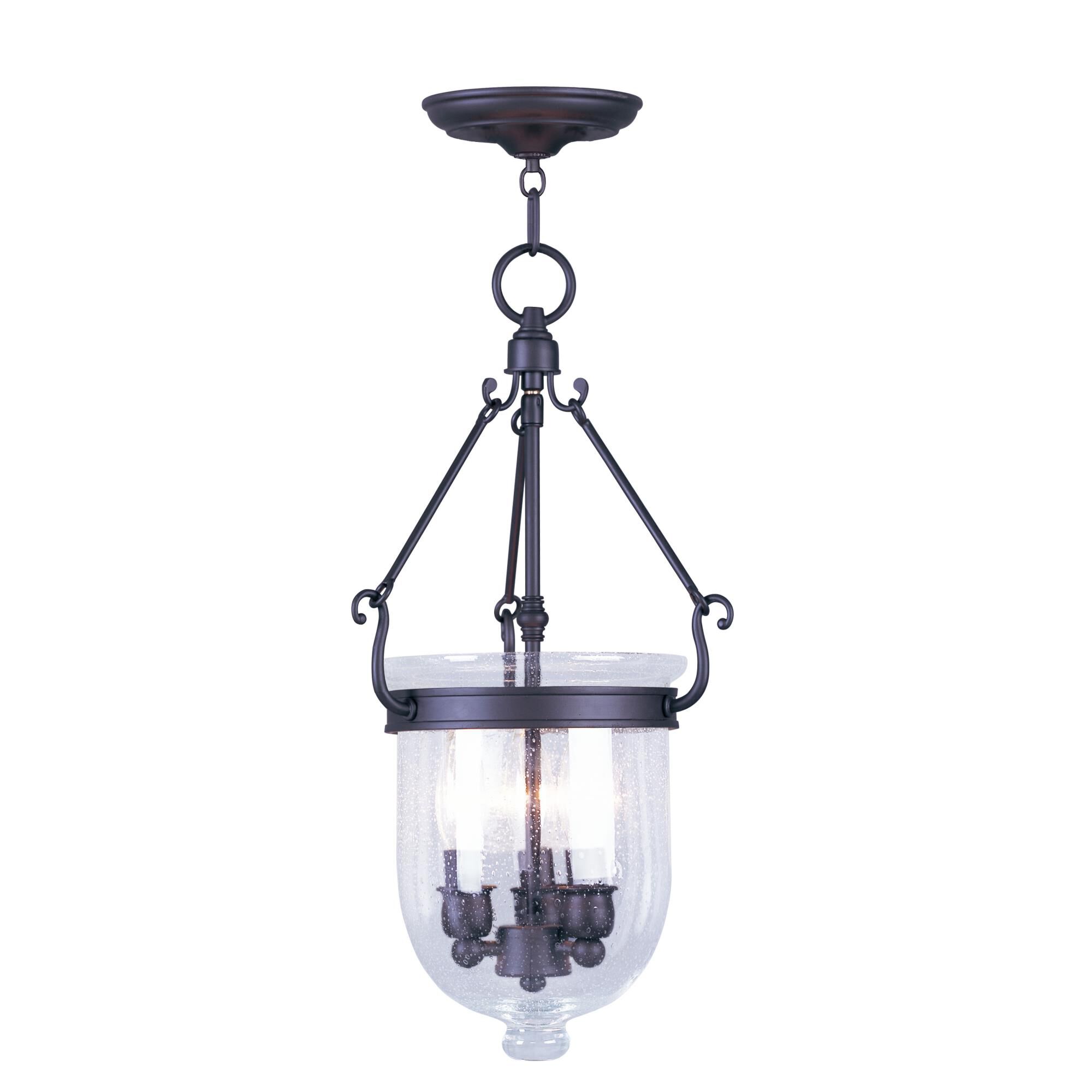 Shown in Bronze finish and Seeded glass